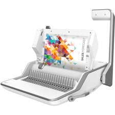 Fellowes Lyra 3-in-1 Binding Center CombBind - 300 Sheet(s) Bind - 30 Punch - 6" Height x 16.6" Width x 15.6" Depth - White, Gray