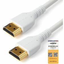StarTech.com 1 m (3.3 ft.) Premium High Speed HDMI Cable with Ethernet - 4K 60Hz 3.28 ft HDMI Video Cable for Audio/Video Device, Monitor, Notebook, Desktop Computer, Apple TV - First End: 1 x 19-pin HDMI 2.0 Digital Audio/Video - Male - Second End: 1 x 1