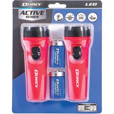 Dorcy LED Flashlights Pack LED - 1 x D - Battery - Plastic - Weather Resistant - Blue - 2 / Pack