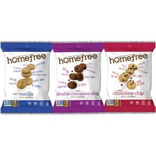 Homefree Mini Cookie Variety Pack Dairy-free, Tree-nut Free, Peanut-free, Gluten-free, Low Sodium, Trans Fat Free, Cholesterol-free, Egg-free - Vanilla, Chocolate Chip - 1.10 oz - 30 / Carton