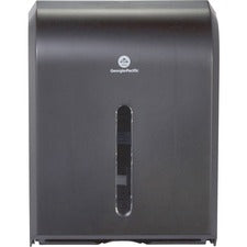 Georgia-Pacific Combi-Fold Paper Towel Dispenser C Fold, Multifold, BigFold, Z Fold Dispenser - 400 x C Fold, 600 x Multifold - 15.5" Height x 11" Width x 5.3" Depth - Plastic - Black - Durable, Key Lock - 1 / Carton