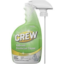 Diversey Crew Bathroom Disinfectant Spray Ready-To-Use - 32 fl oz (1 quart) - Fresh Floral Scent - Deodorize, Odor Neutralizer, Non-porous - Clear - 4 / Carton