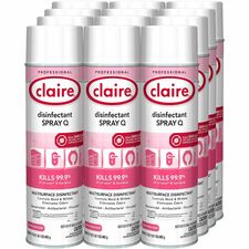 Claire Multipurpose Disinfectant Spray Ready-To-Use - 17 fl oz (0.5 quart) - Country Fresh Scent - Antibacterial, Non-porous - Pink - 12 / Carton