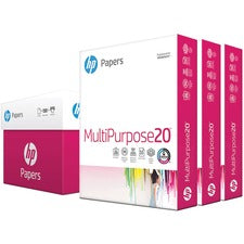 HP Papers MultiPurpose20 Paper - White 96 Brightness - Letter - 8 1/2" x 11" - 20 lb Basis Weight - White - 500 Sheets per Ream - 3 / Carton