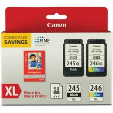 Canon PG-245 / CL-246 Original Extra Large Yield Inkjet Ink Cartridge - Combo Pack - Multicolor - 1 Each Inkjet - Extra Large Yield - 1 Each