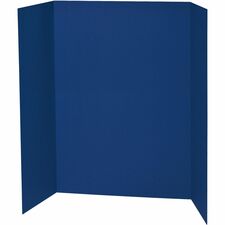 Pacon Single Wall Presentation Board 48" Board Height x 36" Board Width - Blue Surface - Tri-fold, Recyclable, Corrugated - 24 / Carton