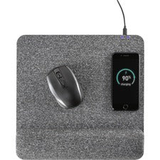 Allsop PowerTrack Plush Wireless Charging Mousepad - (32304) 1.85" Height x 11.60" Width - Gray - Memory Foam - Mouse - Retail - 1 Each