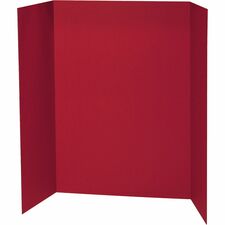 Pacon 140 lb. Watercolor Single Wall Presentation Board 48" Board Height x 36" Board Width - Red Surface - Tri-fold, Corrugated, Recyclable, Single Ply - 24 / Carton