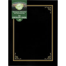 Geographics Letter Certificate Holder 8 1/2" x 11" - Black - 5 / Pack