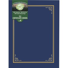 Geographics Letter Certificate Holder 8 1/2" x 11" - Navy - 5 / Pack