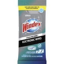 Windex® Electronic Wipes For Multipurpose, Multi Surface - Non-drip, Ammonia-free, Pre-moistened, Streak-free, Residue-free, Damage Resistant - White - 25/Packet - 12 / Carton