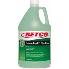 Betco BioActive Solutions No-Rinse Floor Cleaner Ready-To-Use - 144.80 oz (9.05 lb) - Rain Fresh Scent - Rinse-free, Non-pathogenic, Antibacterial - Light Green, Green - 4 / Carton