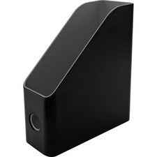 Advantus Fusion Magazine File, Black/Gray Vertical - 12" Height x 4" Width x 9.9" Depth - Polystyrene - Black, Gray - 1 Each