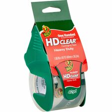 Duck Brand HD Clear Heavy-Duty Packaging Tape, With Dispenser, 1.88" x 40 Yd., Clear 40 yd Length x 1.88" Width x 2.6 mil Thickness - 1 1/2" Core - Clear - Acrylic - Dispenser Included - Handheld Dispenser - 1 Roll