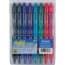 FriXion Erasable Gel Pen 0.7 mm Fine Pen Point - Retractable - Erasable - Pink, Red, Green, Turquoise, Blue, Purple, Navy, Black Ink - Water Based, Gel-based - Translucent Barrel - 8 / Pack