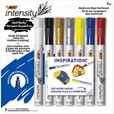 BIC Intensity Paint Marker Bullet Marker Point - Assorted Ink - Oil Based - 7 / Pack