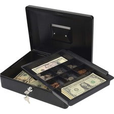 CARL Bill Tray Steel Security Cash Box Steel - Black - 4" Height x 9" Width