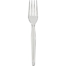 Dixie Heavyweight Plastic Cutlery Fork - 1 x Fork - Breakroom - Disposable - Clear - 1000 / Carton