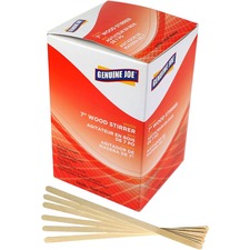 Genuine Joe Wooden Stirrers 7" Length - Wood - Woodgrain - 1000 / Box
