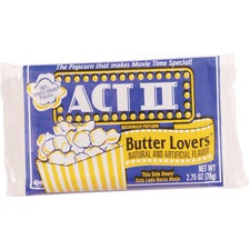 ACT II Butter Lovers Microwave Popcorn Microwavable - Butter - 2.75 oz - 36 / Carton