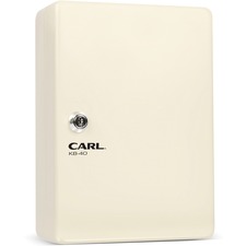 CARL Steel Security Key Cabinet 10.3" Length x 7" Width x 3.5" Height - Lockable, Wall Mountable - Ivory - Steel