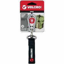 VELCRO® Heavy Duty Storage Strap Adjustable - Extra Small (XS) - Carabiner Attachment - 0.8" Height x 3.3" Width x 8.8" Length - Black - 1 Each