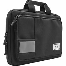 Solo Carrying Case for 11.6" Chromebook, Notebook - Black Drop Resistant, Bacterial Resistant, Water Resistant - Fabric Body - Handle - 1 Each