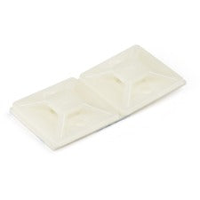 StarTech.com 100 Pack Cable Tie Mounts with Adhesive Tape for 0.18 in. (4.6 mm) Wide Ties Cable Tie Mount - White - Nylon 66 - 100 / Pack - TAA Compliant