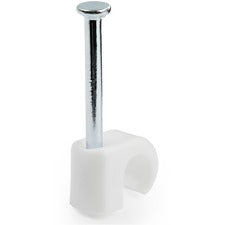 StarTech.com 100 Pack Medium Cable Clips with Nail Cable Clip - White - 0.40" Length - Polyethylene - 100 / Pack - TAA Compliant
