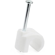 StarTech.com 100 Pack Large Cable Clips with Nail Cable Clip - White - 0.40" Length - Polyethylene - 100 / Pack - TAA Compliant