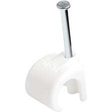 StarTech.com 100 Pack Extra Large Cable Clips with Nail Cable Clip - White - 0.40" Length - Polyethylene - 100 / Pack - TAA Compliant