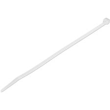 StarTech.com 100 Pack 8" Cable Ties - White Large Nylon/Plastic Zip Tie Cable Tie - White - 8" Length - Nylon 66 - 100 / Pack - TAA Compliant