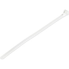 StarTech.com 100 Pack - 8 in. (203 mm) White Cable Ties (CBMZTRB8) Cable Tie - White - 7.90" Length - Nylon 66 - 100 / Pack - TAA Compliant
