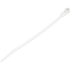 StarTech.com 100 Pack 6" Cable Tie with Mounting Hole Cable Tie - White - 6.80" Length - Nylon 66 - 100 / Pack - TAA Compliant