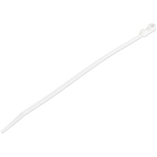 StarTech.com 100 Pack 8" Cable Tie with Mounting Hole Cable Tie - White - 8.60" Length - Nylon 66 - 100 / Pack - TAA Compliant