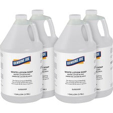 Genuine Joe Lotion Soap 1 gal - Ink Remover, Oil Remover, Dirt Remover, Grease Remover, Grime Remover, Carbon Remover - Hand, Skin - White - Pleasant Scent - 4 / Carton