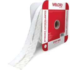 VELCRO® Sticky Back Fasteners 16.67 yd Length x 0.75" Width - White - 1 Roll