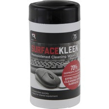 Read Right Surface Kleen Cleaning Wipes 6.30" Length x 5" Width - Pre-moistened, Fast Acting, Quick Drying - White - 75/Tub - 1 Each