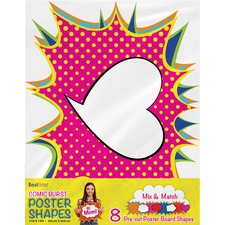 Geographics Cosmic Burst Shapes Poster Board Fun and Learning, Project, Sign, Display, Art - 18" Height x 14" Width - Multi - 8 / Pack