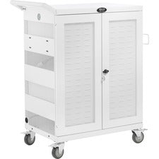 Tripp Lite series CSC32ACWHG Hospital-Grade 32-Device UV Charging Cart, White 2 Shelf - 4 Casters - Steel - 34.80" Width x 21.60" Depth x 42.30" Height - Steel Frame - White - For 32 Devices - 1 Each