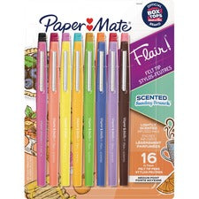 Paper Mate Flair Scented Pens 0.7112 mm Medium Pen Point - Multicolor Ink - Water Based - 16 Each