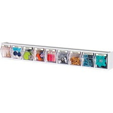 Deflecto Tilt Bin Interlocking Multi-Bin Storage Organizer 9 Compartment(s) - 4.50" Height x 23.63" Width x 3.63" Depth - Counter - Black - 1 Each