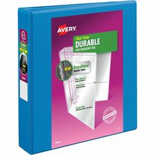 Avery® Durable View 3 Ring Binder, 1.5" Slant Rings, 1 Blue Binder (17834) 1 1/2" Binder Capacity - Letter - 8 1/2" x 11" Sheet Size - 375 Sheet Capacity - 375 Ring(s) - Fastener(s): Slant Ring - Pocket(s): 2 - Polypropylene - Adhesive, Durable, Flexi