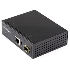 StarTech.com Transceiver/Media Converter Network (RJ-45) - 1x PoE (RJ-45) Ports - Multi-mode, Single-mode - Gigabit Ethernet - 1000Base-T, 1000Base-TX, 100Base-TX, 100Base-T - 1 x Expansion Slots - SFP (mini-GBIC) - 1 x SFP Slots - PoE+ - DIN Rail Mountab