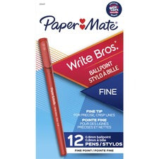 Paper Mate Write Bros Ballpoint Pen 8 mm Pen Point - Red Ink - 1 Dozen