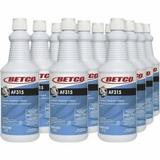 Betco AF315 Disinfectant Cleaner Concentrate - 32 fl oz (1 quart) - Citrus Floral Scent - Deodorant, Detergent Resistant, pH Neutral, Long Lasting, Deodorize - Turquoise - 12 / Carton