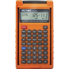 Victor C6000 Simple Calculator Battery Powered - 0.31" - LCD - Battery Powered - 2 x LR44 - 6.5" Height x 3.5" Width x 0.8" Depth - Orange - 1 Each
