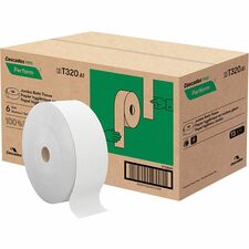 Cascades PRO Perform Jumbo Toilet Paper, 2 Ply, White (T320) 2 Ply - 3.40" Width x 1250 ft Length - 9" Roll Diameter - White - Paper - 6 / Carton