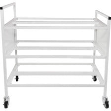 Champion Sports 24 Ball Double Wide Ball Cart 4 Casters - Tubular Steel - 42" Length x 20" Width x 44" Height - White - 1 Each