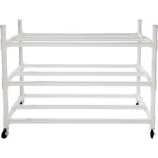 Champion Sports 30 Basketball Heavy-Duty Cart 4 Casters - Plastic - 55" Length x 19" Width x 45" Height - White - 1 Each